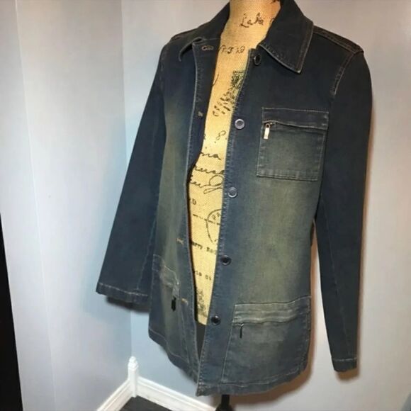 Ellen Tracy Blue Jean Jacket Size 4 - Picture 7 of 7